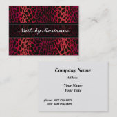 Speciaal afdrukken van rode luipaard visitekaartje (Voorkant / Achterkant)