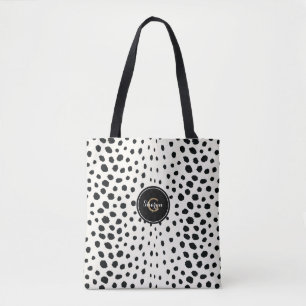 Speciaal afdrukken van zwarte en witte Cheetah-die Tote Bag