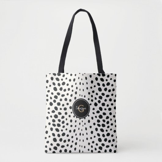 Speciaal afdrukken van zwarte en witte Cheetah-die Tote Bag (Voorkant)