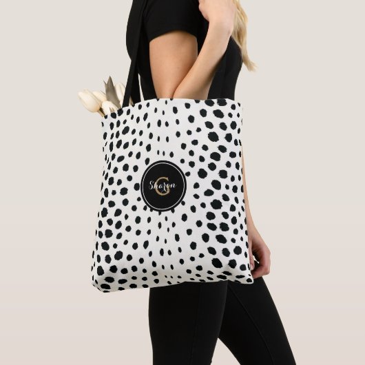 Speciaal afdrukken van zwarte en witte Cheetah-die Tote Bag (Dichtbij)