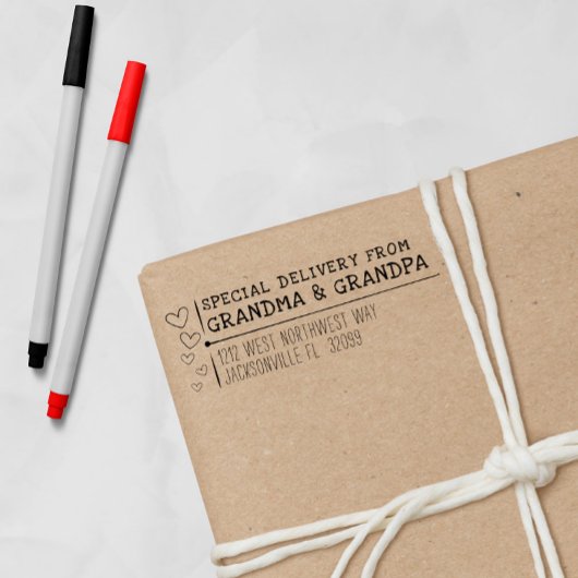 Speciaal afleveradres grootouders retouradres  zelfinktende stempel