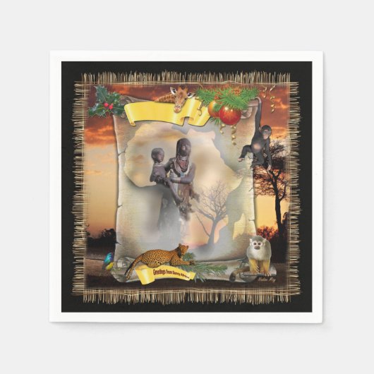 Speciaal Afrikaans design Square Servet (Voorkant)
