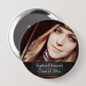 Speciaal Afstudeerder Rustic Black Wood Ronde Button 4,0 Cm (Voorkant /achterkant)