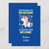 Speciaal Afstuderen "Blue Unicorn Kindergarten" Kaart (Voorkant / Achterkant)