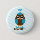 Speciaal Afstuderen Cute Blue Owl Kindergarten Ronde Button 5,7 Cm (Voorkant)