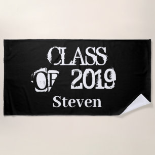 Speciaal Afstuderen Klasse van 2019 Zwart wit Strandlaken