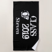 Speciaal Afstuderen Klasse van 2019 Zwart wit Strandlaken (Voorkant)