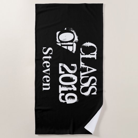 Speciaal Afstuderen Klasse van 2019 Zwart wit Strandlaken (Voorkant)