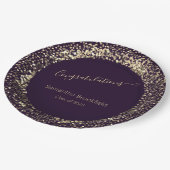 Speciaal Afstuderen Paars Gold Glitter Papieren Bordje (Gekanteld)