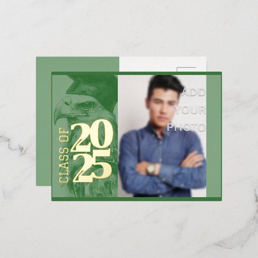 speciaal Afstuderen-uitnodigings-Briefkaart voor F Folie Uitnodiging Briefkaart (Voorkant / Achterkant)