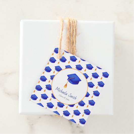 Speciaal Afstuderen van de Royal Blue Graduation C Bedankjes Labels (In situ)
