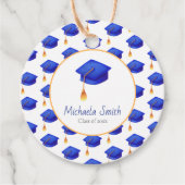 Speciaal Afstuderen van de Royal Blue Graduation C Bedankjes Labels (Voorkant)