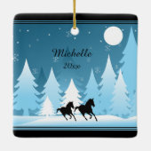 Speciaal aftappen door het sneeuwpaard keramisch ornament (Achterkant)