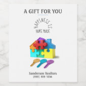 Speciaal agent voor onroerend goed wijn etiket (Enkel label)