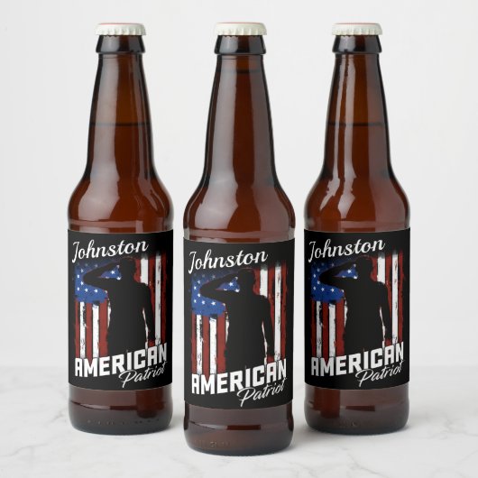 Speciaal Amerikaans Patriot Soldaat Vlag Bier Etiket (Flessen)