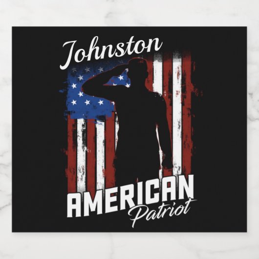 Speciaal Amerikaans Patriot Soldaat Vlag Bier Etiket (Enkel label)