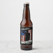 Speciaal Amerikaans Patriot Soldaat Vlag Bier Etiket (Voorkant)
