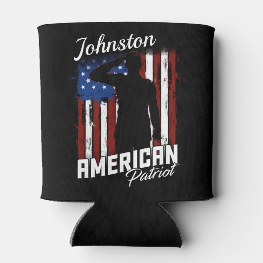 Speciaal Amerikaans Patriot Soldaat Vlag Blikjeskoeler (Achterkant)