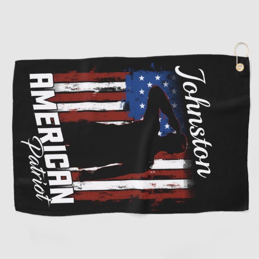 Speciaal Amerikaans Patriot Soldaat Vlag Golfhanddoek (Horizontaal)