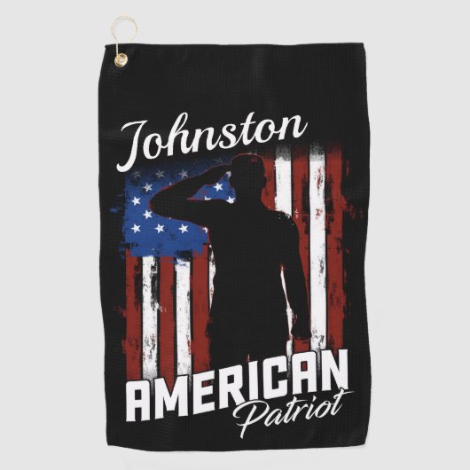 Speciaal Amerikaans Patriot Soldaat Vlag Golfhanddoek (Voorkant)