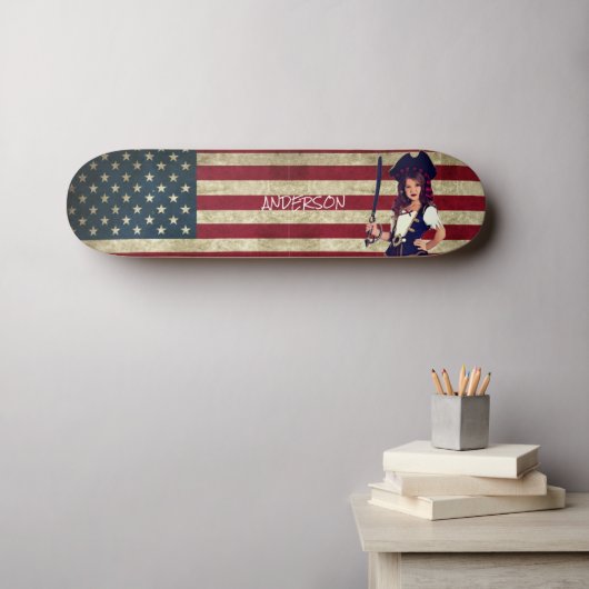 Speciaal Amerikaans PIRATE GIRL Persoonlijk Skateboard (Muurkunst (Horizontaal))