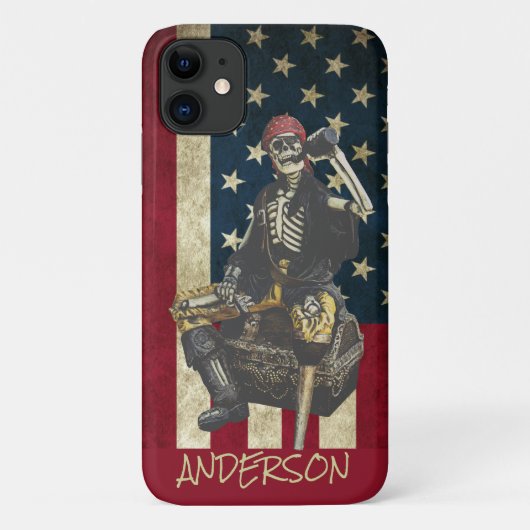 Speciaal Amerikaans Skeleton Pirate Case-Mate iPhone Case (Achterkant)