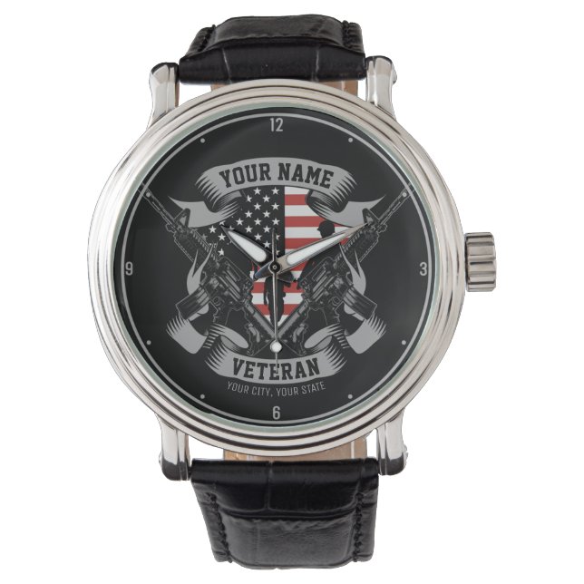 Speciaal Amerikaans Veteraan Proud Vet Verenigde S Horloge (Voorkant)