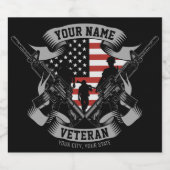 Speciaal Amerikaans Veteraan Proud Vet Vlag Vereni Bier Etiket (Enkel label)