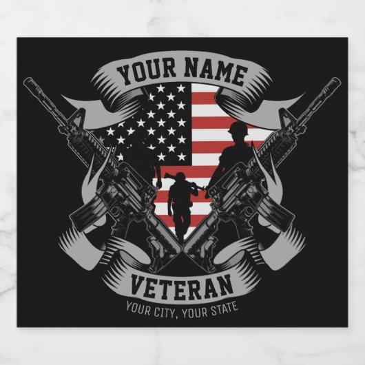 Speciaal Amerikaans Veteraan Proud Vet Vlag Vereni Bier Etiket (Enkel label)