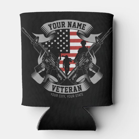 Speciaal Amerikaans Veteraan Proud Vet Vlag Vereni Blikjeskoeler (Achterkant)