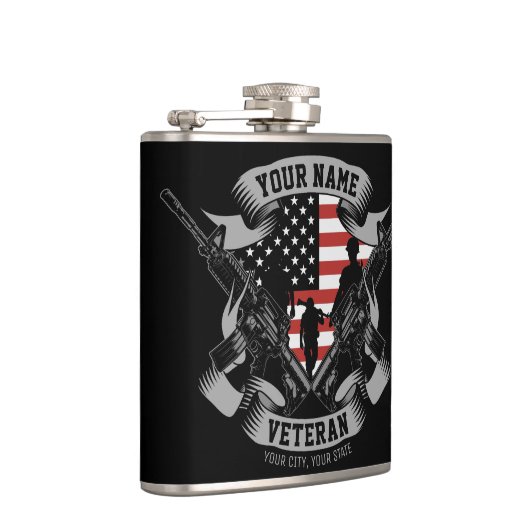 Speciaal Amerikaans Veteraan Proud Vet Vlag Vereni Heupfles (Rechts)