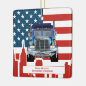 Speciaal Amerikaans Vlag Skyline Trucker Keramisch Ornament (Links)