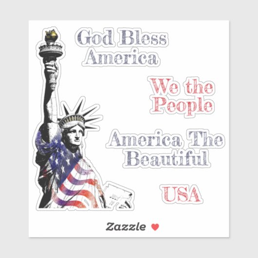 Speciaal Amerikaans vlagpatriotticum Sticker (Vel)