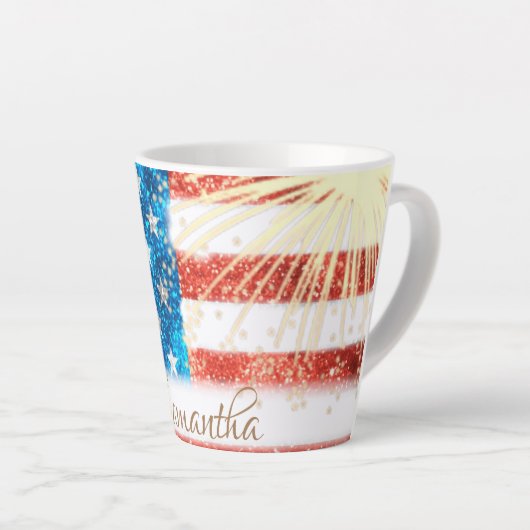 Speciaal Amerikaanse vlag op 4 juli Latte Mok (Rechterhoek)