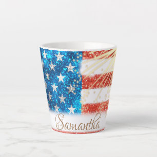 Speciaal Amerikaanse vlag op 4 juli Latte Mok