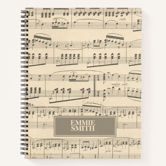 Speciaal  Antiek vel muziek Notitieboek (Voorkant)