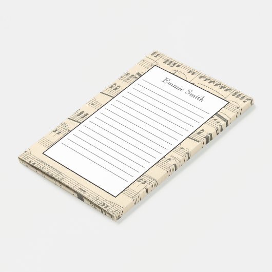 Speciaal  Antiek vel muziek Post-it® Notes (Schuin)