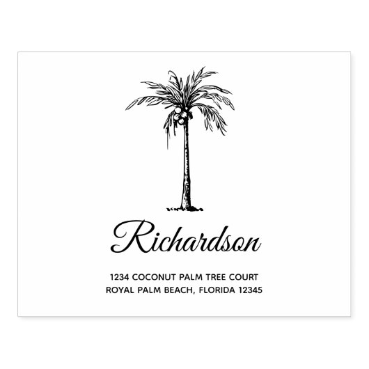 Speciaal artistiek palmboomvormig modern script rubberstempel (Afrduk)