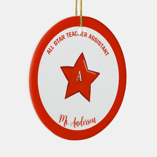 Speciaal assistent-Ornament van de leraar Keramisch Ornament (Rechts)