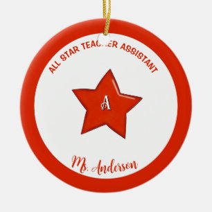 Speciaal assistent-Ornament van de leraar Keramisch Ornament