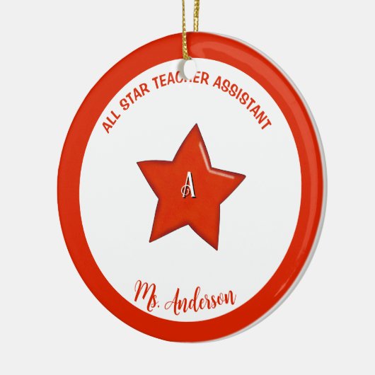 Speciaal assistent-Ornament van de leraar Keramisch Ornament (Links)