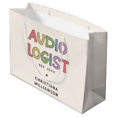 Speciaal audioloog Audiology Afstuderen Gift Groot Cadeauzakje (Achterkant Gekanteld)