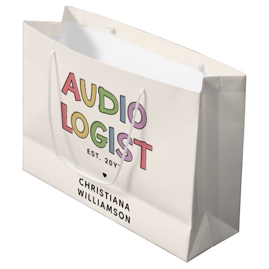 Speciaal audioloog Audiology Afstuderen Gift Groot Cadeauzakje (Voorkant Gekanteld)