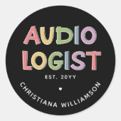 Speciaal audioloog Audiology Afstuderen Gift Ronde Sticker (Voorkant)