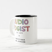 Speciaal audioloog Audiology Afstuderen Gift Tweekleurige Koffiemok (Voorkant links)