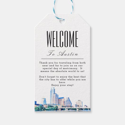 Speciaal Austin Texas Welcome Gift Label Cadeaulabel (Voorkant)