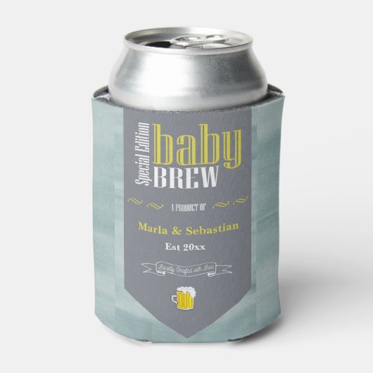 Speciaal Baby Brew Bier Label Funny Shower Blikjeskoeler (Blikje Voorkant)