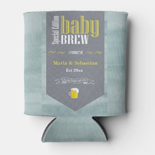 Speciaal Baby Brew Bier Label Funny Shower Blikjeskoeler (Voorkant)