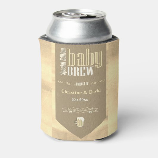 Speciaal Baby Brew Bier Label Funny Shower Blikjeskoeler (Blikje Achterkant)