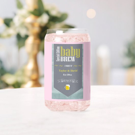 Speciaal Baby Brew Bier Label Funny Shower Blikvorm Glas (Insitu (Huwelijk))